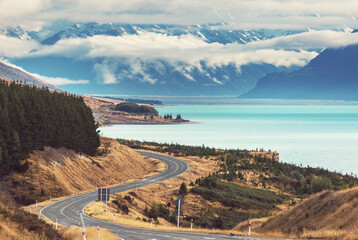 Road in New Zealand mountains