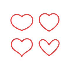 Hearts vector icon collection. Valentine's day romance symbols.
