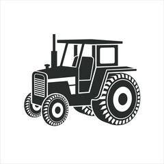 tractor isolated on white background, vector art.