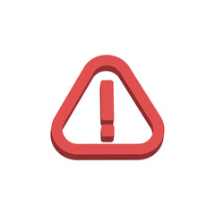 Alert vector icon 3d style. Rounded triangle with exclamation icon.