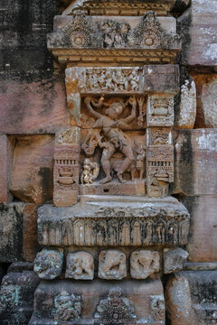 Detail of an engraving from the Rameshwar temple in Bhubaneswar, Odisha, India.