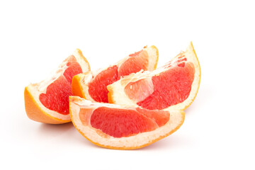 Grapefruit fruits isolated on white background. Grapefruit clipping path.