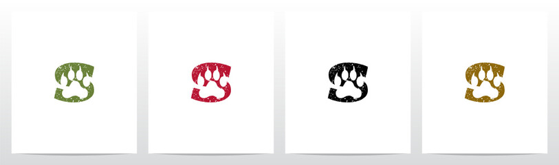 Paw Print With Claws On Letter Logo Design S