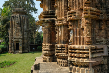 Detail of the Chitrakarini Temple in Bhubaneshwar, Odisha, India.