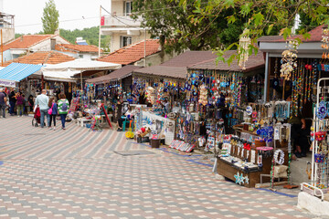 Kemalpaşa, izmir, turkey - 10.17.2020: Marketplace for shopping in nazarköy