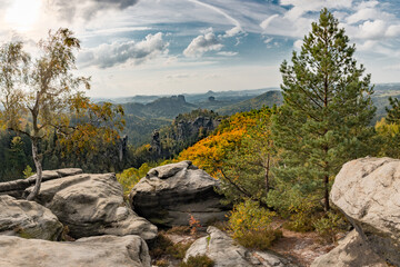 Ausblick Carolafelsen in der Sächsischen Schweiz