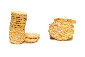 Rice wafer isolated on white background.