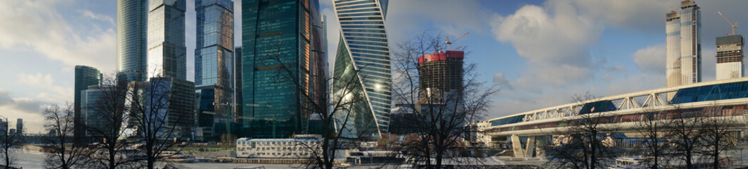 Moscow Business Center on a winter evening