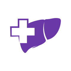 Liver with medical plus logo vector template, Creative Liver logo design concepts