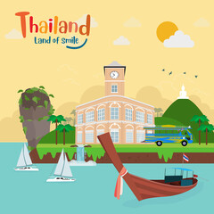 Tropical island. Travel to phuket southern Thailand - obrazy, fototapety, plakaty
