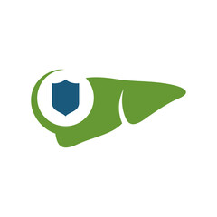 Liver with Shield logo vector template, Creative Liver logo design concepts