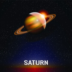 Fototapeta na wymiar Saturn Planet Vector Illustration