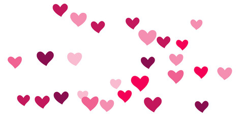 Heart confetti falling beautifully chaotically.