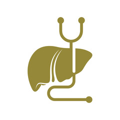 Liver with stethoscope logo vector template, Creative Liver logo design concepts