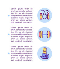 Basic equipment concept icon with text. Basic multi purpose training bench for improving body. PPT page vector template. Brochure, magazine, booklet design element with linear illustrations