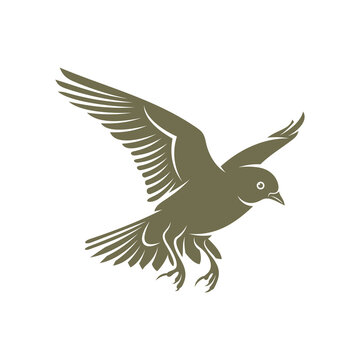 Lark Bird Logo Design Vector. Icon Symbol. Template Illustration. Creative Design