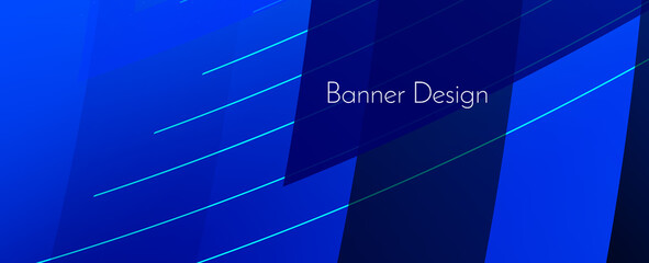 Modern stylish blue abstract geometric elegant banner pattern background