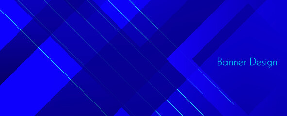 Modern stylish blue abstract geometric elegant banner pattern background