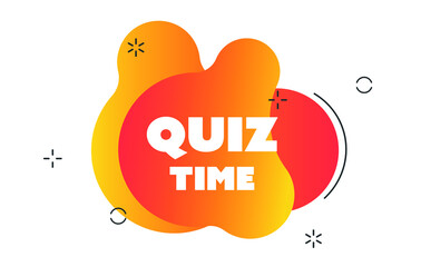 Quiz time logo, concept of questionnaire show sing, question competition. Vector illustration