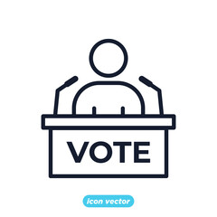 Voting and Elections Icon. Electronic voting symbol template for graphic and web design collection logo vector illustration