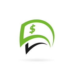 Obraz premium money check icon vector logo