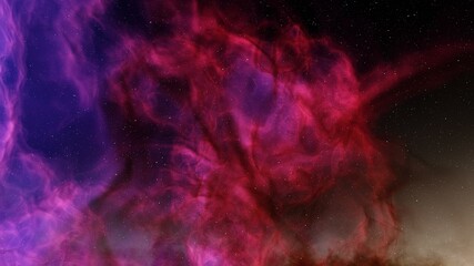 colorful space background with stars, nebula gas cloud in deep outer space, science fiction illustrarion 3d render