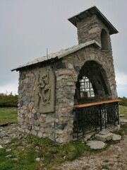 Obraz premium Chapel at Schneealpenhaus on Schneealpe in Styria, Austria, Europe 