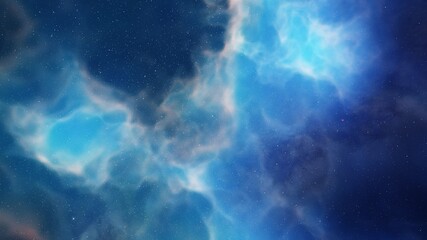 Fototapeta premium colorful space background with stars, nebula gas cloud in deep outer space, science fiction illustrarion 3d render