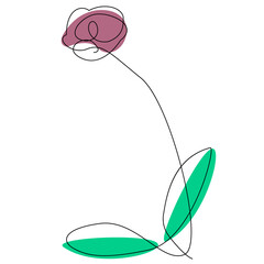 Line art vector art with orchid. Minimalistic design. For logo, web-design, patterns, etc