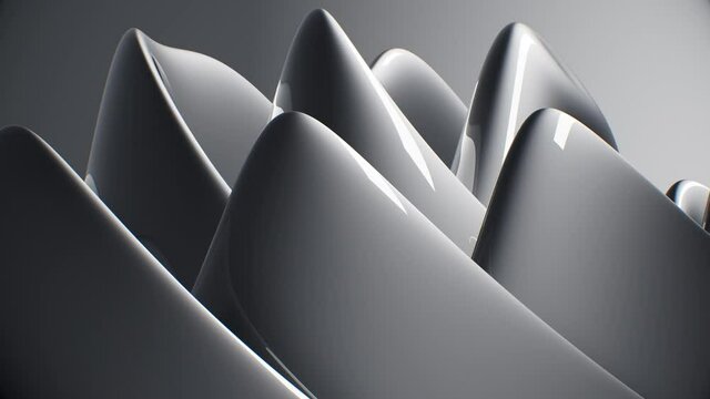 Black Background Smoothly Waves hills Flowing animation seamles loop 4k