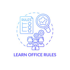 Communication with colleagues concept icon. Newbie adaptation tips. Learning rules of office idea thin line illustration. Vector isolated outline RGB color drawing