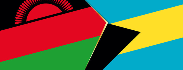 Malawi and The Bahamas flags, two vector flags.