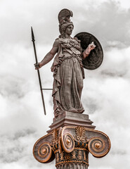 Athena marble statue, the ancient goddess of science and knowledge, Athens Greece - obrazy, fototapety, plakaty