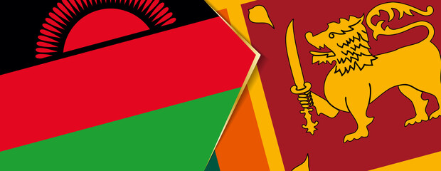 Malawi and Sri Lanka flags, two vector flags.