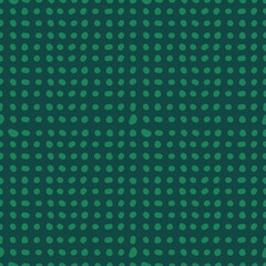 Fototapeta na wymiar Abstract seamless pattern. Green dots on a dark background. Suitable for decorating fabrics, paper, interior, web. Vector illustration. 