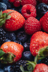 Mix of fresh berries fruits for healthy eating