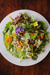 salad with flowers and herbs