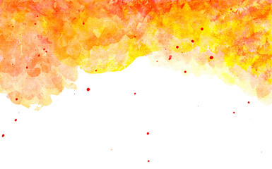 Watercolor Splashes In Red Orange Colors