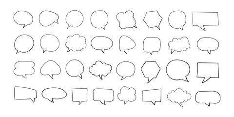 Speech bubble set. Collection of empty speech bubbles. Comic speech bubble. Retro empty comic bubble. Vector illustration