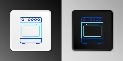 Line Oven icon isolated on grey background. Stove gas oven sign. Colorful outline concept. Vector.