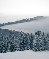 Góry w mglisty dzień