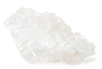 Crystal of salt on a white background. Isolated