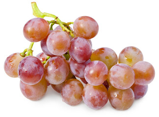 red grapes berries isolated on white background. macro. with clipping path. full depth of field.