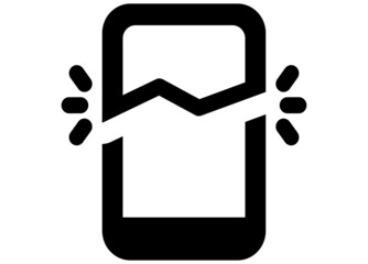 The smartphone falls. Broken screen. linear icon. Line with Editable stroke
