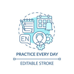 Practicing every day concept icon. Everyday routine idea thin line illustration. Daily practice. Improving memory function. Vector isolated outline RGB color drawing. Editable stroke