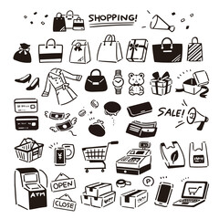 シンプルな手描きの買い物アイコン