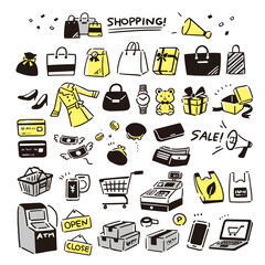 シンプルな手描きの買い物アイコン