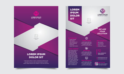 modern template, in pink and blue color and gradient, and modern design, perfect for creating a professional business, City concept in A4 layout, Brochure design template vector