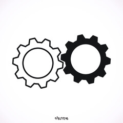 Gears icon, vector, flat design