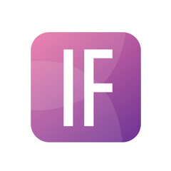 IF Letter Logo Design With Simple style